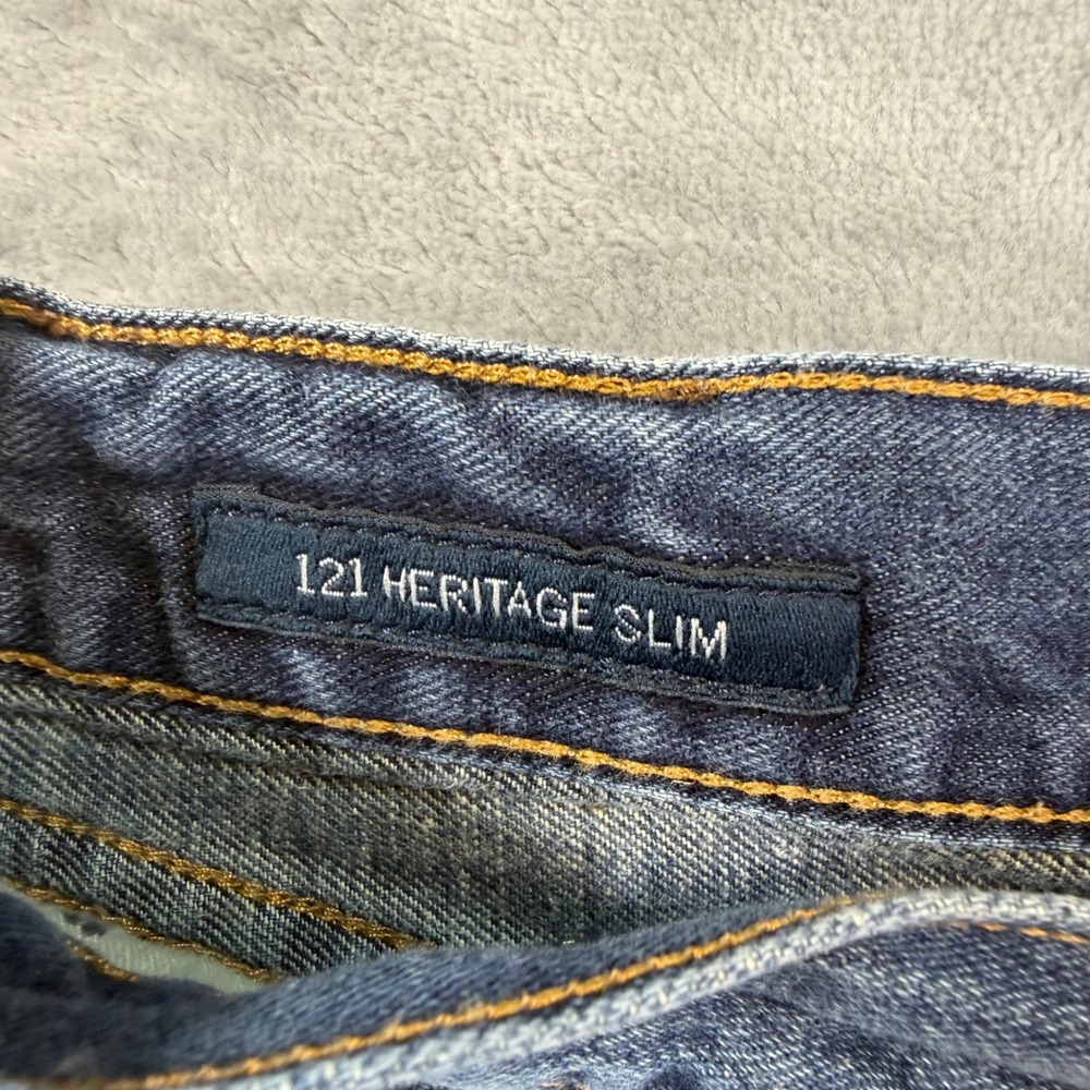Lucky Brand 121 Heritage Slim Jeans Mens Size 34x32 Blue Medium Wash Denim - Picture 4 of 8